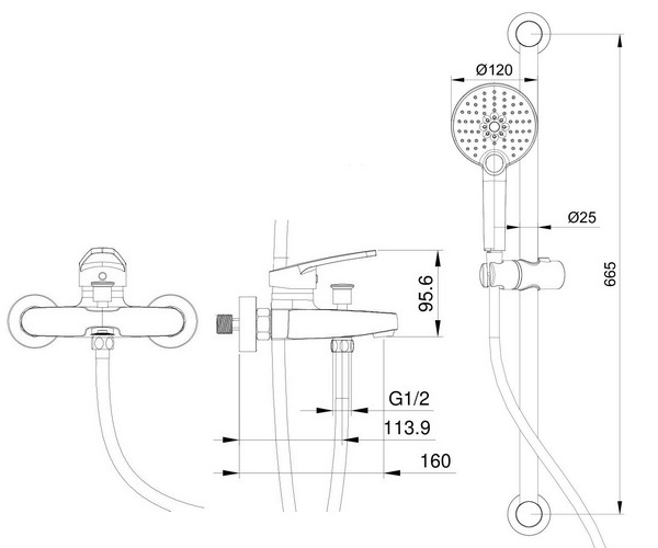 смеситель для ванны WONZON & WOGHAND WW-C2501